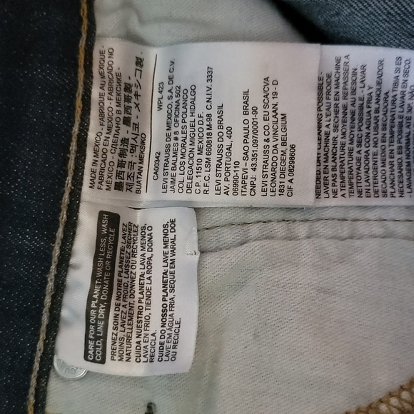 Levi's 513 Blue HiRise Straight Leg Jeans 32x30 - Picture 3 of 6